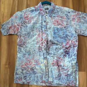 Tropical Leaf Print Men's Shirt